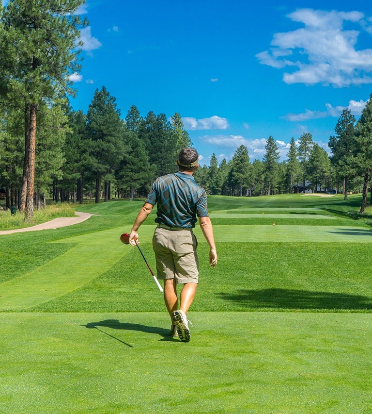 man playing golf